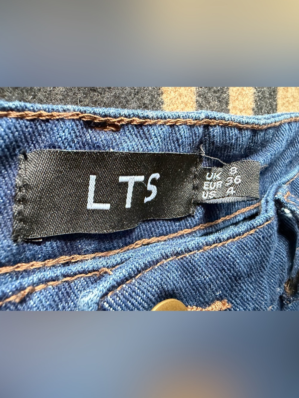 LTS Tall Indigo Blue Wide Leg Jeans Size 4, 34” Inseam - Picture 11 of 13